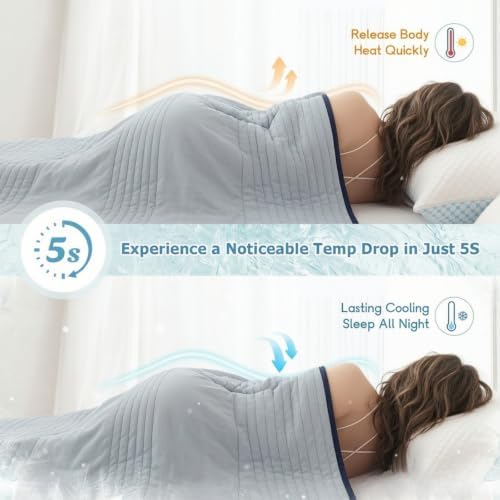 4 Piece Cooling Blanket Set for Hot Sleepers,Silver Grey,80x91inch