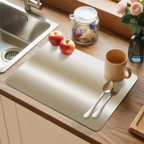 Placemats Set of 6 Abstract Gradient Khaki Beige Heat-Proof