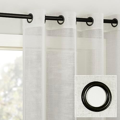 Archaeo Slub Textured Linen Blend 2-Pack Black Hardware Grommet Top