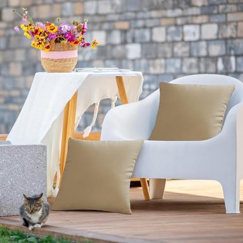 VAKADO Outdoor Waterproof Throw Pillow Covers 18X18 Set of 2