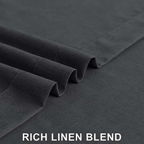 Charcoal Grey Curtains 63 Inch Length for Boys Bedroom 2 Panels Back