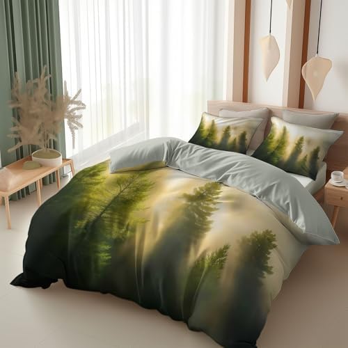 King Size Gray Duvet Cover 3 Pieces Set 102 x 91 inches, Natural