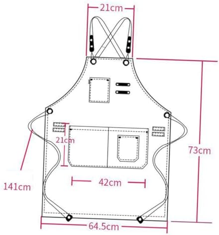 Nordic Style Adjustable Canvas Apron with Pockets Design for Cooking