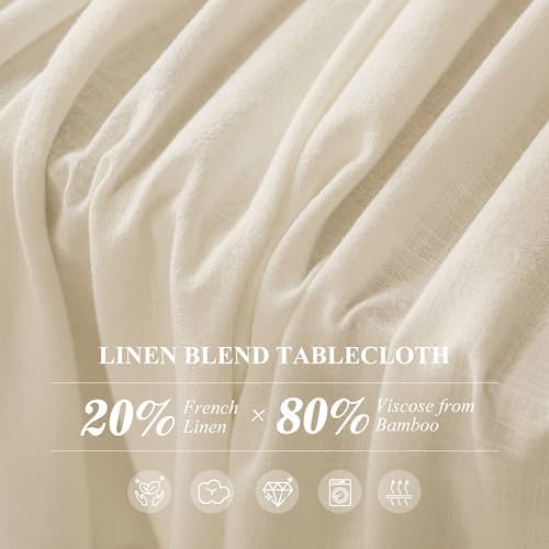 Linen World Linen Tablecloth 108x60 Inch, Rectangular Tablecloth
