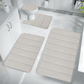 Bathroom Rugs Sets 4 Piece with Toilet Lid Cover Machine Washable