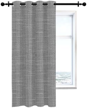 Dark Gray Solid Curtains 63 inches Long for Living Room Bedroom