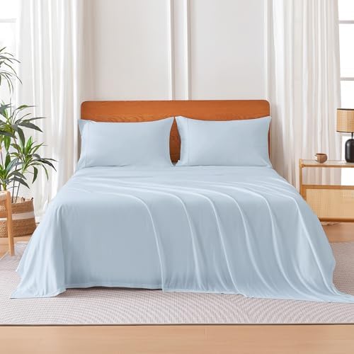 Amazon Basics Jersey Knit 4-Piece Sheet Set, Wrinkle Free and Easy