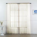 Set of 2 Sheer Curtain Panels Solid Color Rod Pocket Breathable &