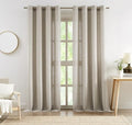 Central Park Sand Semi Sheer Grommet Curtain Linen Blended, 58" Wx108
