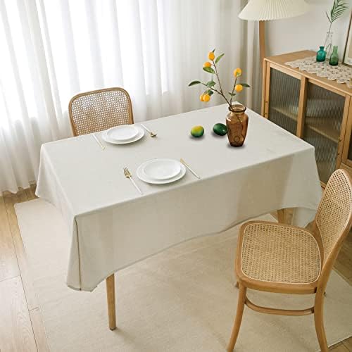 NLMUVW Linen Tablecloth for Rectangle Table 120 Inch, Textured Table