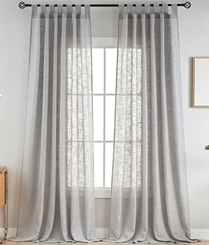 Sheer Curtains Tab Top Light Filtering Elegant Curtains & Drapes for