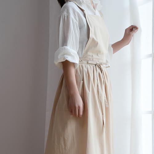 Adjust Cotton Linen Cooking Apron, Fabric Coffee Restaurant Canvas