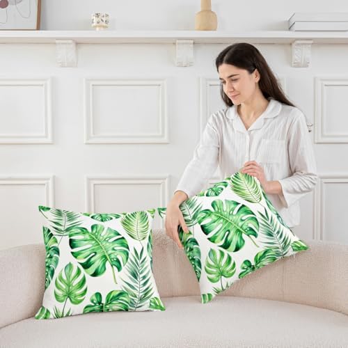 Feelyou Tropical Leaves Throw Pillow Covers Kids Soft Decorative 22" x