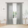 Frelement Semi Sheer Linen Curtains Pinch Pleat Top 84" Wx108L 1 Panel