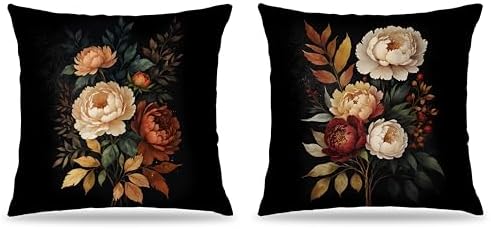William Morris Inspired-Vintage Peony Floral Pillow Covers 18x18 Set
