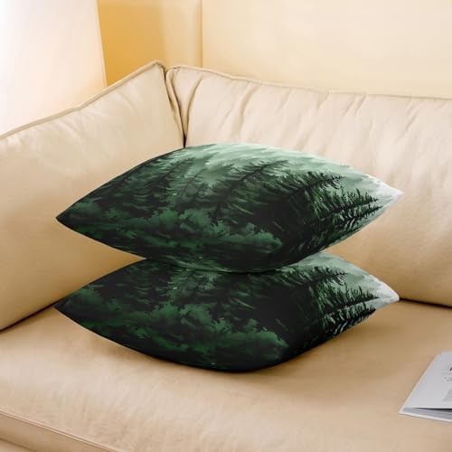 Feelyou Fog Forest Throw Pillow Covers Decorative Soft 22" x 22"