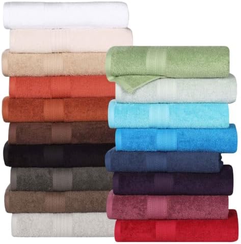 SUPERIOR Eco-Friendly Cotton 8-Piece Towel Set, Bathroom, Shower