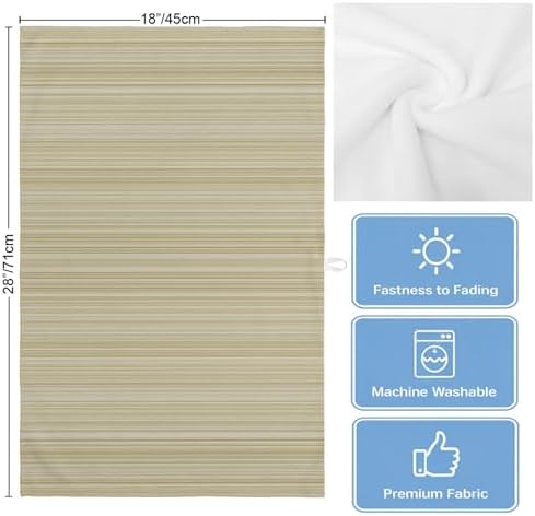 Rustic Beige Striped Kitchen Towels Set of 3, Ultra Absorbent Dish