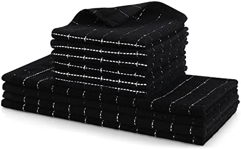 Homaxy Kitchen Towels and Dishcloths Set, 12 x 12 and 13 x 28 Inches
