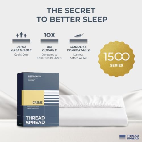 Thread Spread 100% Egyptian Cotton Fitted Sheet Queen Size - Luxury