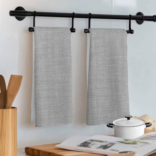 Kitchen Towels Dish Cloths 4 Pack 18x28in,Solid Color Gray Super