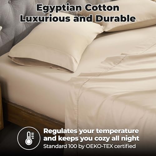 SUPERIOR 400 Thread Count Egyptian Cotton Sheet Set, Bedroom Sheets