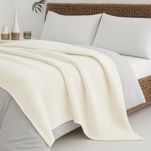 Mattress-Homes Waffle Weave Thermal Blanket, Soft, Lightweight