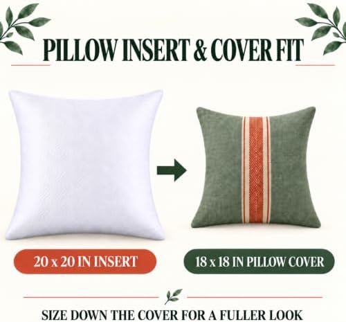 20x20 Pillow Insert(Set of 2) Soft & Fluffy Decorative Down