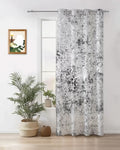Abstract Gray Curtains 63 inches Long for Living Room Bedroom