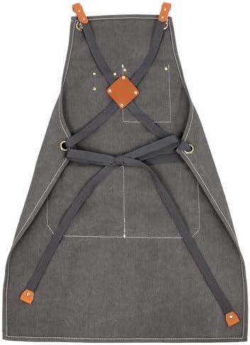 Unisex Woodworking Work Apron, 16oz Multi-Pocket Canvas Apron