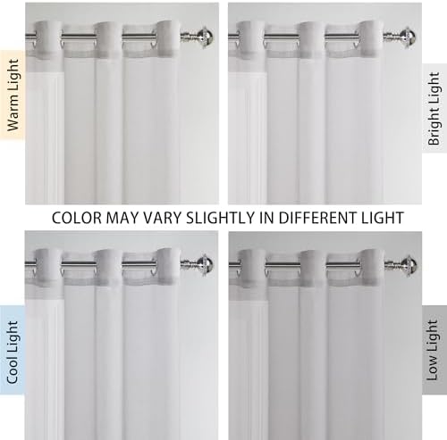 DWCN Grey Ombre Sheer Curtains 63 Inches Long for Living Room 2 Panels