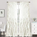 Sweet Home Collection 2 Pack Window Treatment Sheer Cascading Panel