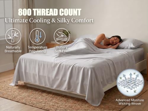 Bamboo Viscose 3-PC Sheet Set Short King 800-TC 18" Deep - Silver Gray