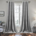 SMILETIME Grey 52 x 120 in Long Velvet Curtains with Grommet-2P