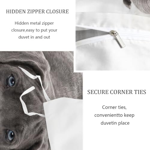 King Duvet Cover Set Soft Microfiber Animals Great Dane