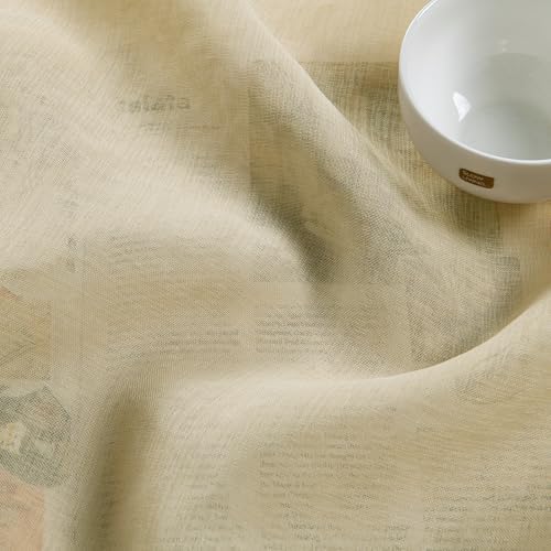 DWCN Sheer Curtains Faux Linen Voile Sheer Drapes for Living Room
