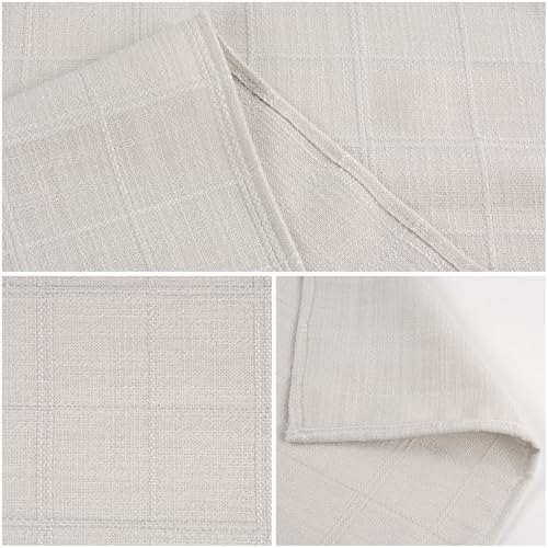 Beige Checked Table Runner 36 Inch, Fall Small Cotton Linen Dresser