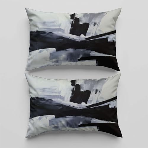 3 Pieces Duvet Covers Abstract Brush Strokes Queen Size Reversible