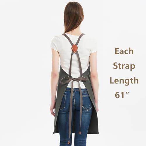 AFUN Aprons for Women Men with Large Pockets, 12-Ounce Cotton Canvas