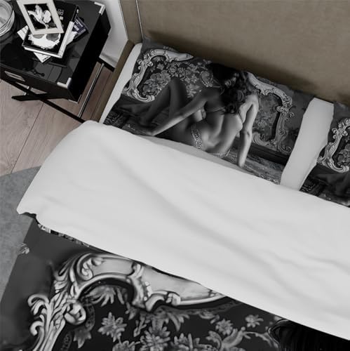 Gray Fashion Duvet Cover Full - Beautiful Woman's Back Quilt Cover