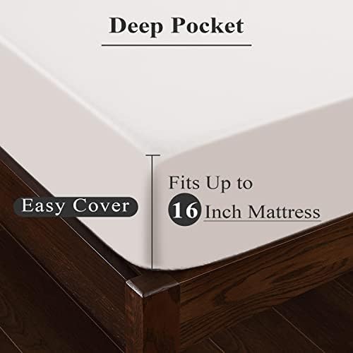 2-Pack Pure Cotton Twin Size Fitted Sheet, 600 Thread Count, Light