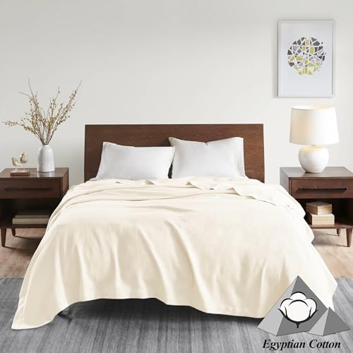 Madison Park 100% Egyptian Cotton King Size Bed Blanket for Summer