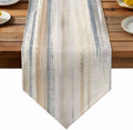 Beige Grey Table Runner Linen Burlap Table Runner 108 Inches Long