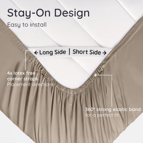 Bambaw 100% Viscose Derived from Bamboo Fitted Sheets Queen Size