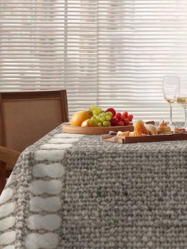 Farmhouse Textile Rectangle Tablecloth 60 x 120 Inches Country Gray