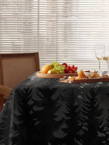 Forest Rectangle Tablecloth 60 x 120 Inches Vintage Gray Farmhouse