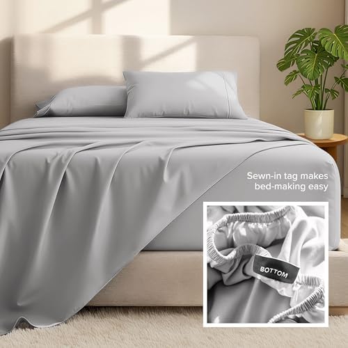 Bare Home Deep Pocket 22" Sheet Set 1800 Ultra-Soft (King, Light Grey)