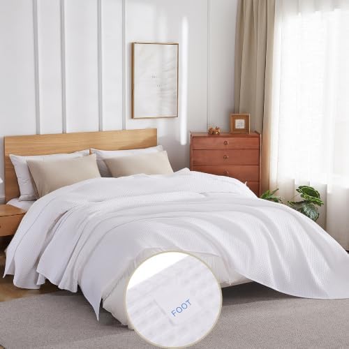 100% Egyptian Cotton Waffle Weave Blanket King Size for Bed, 320 GSM