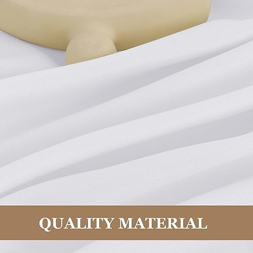 Fitable 6 Pack White Square Tablecloths 70x70 Inch for 2-4 Ft Tables