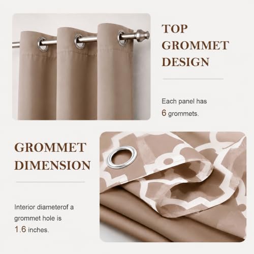 4-Piece Mix and Match Curtain Set, Taupe, 35" W x 84" L Each